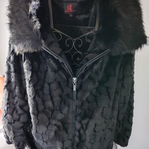 Adrienne Landau Black Teddy Jacket